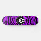 Elektrische Lila Zebrastreifen; Paw Print Skateboard (Horizontal)