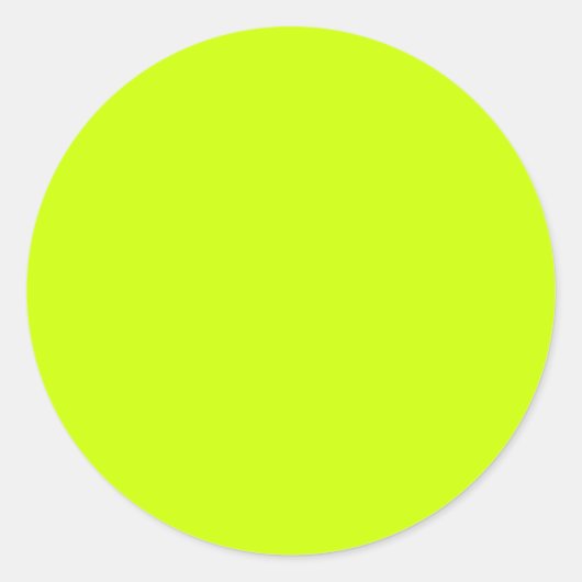 Elektrische Limone Solid-Farbe Runder Aufkleber (Vorderseite)