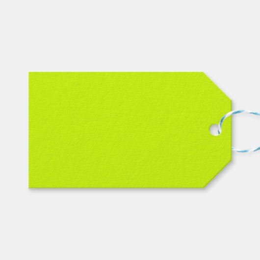 Elektrische Limone Solid-Schlichte Farbe Geschenkanhänger (Vorderseite (Horizontal))