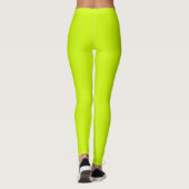 Elektrische Limone Solid-Schlichte Farbe Leggings (Rückseite)