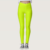Elektrische Limone Solid-Schlichte Farbe Leggings (Vorderseite)