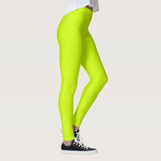 Elektrische Limone Solid-Schlichte Farbe Leggings (Rechts)