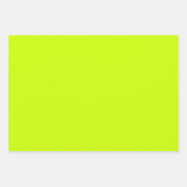Elektrische Limone Vollfarbe Geschenkpapier Set