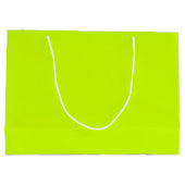 Elektrische Limone Vollfarbe Große Geschenktüte (Rückseite)