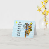 Elektrische Lineman All Weather Grußkarte Karte (Gelbe Blume)