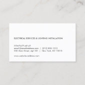 ELEKTRISCHE LOGO MODERNE GESCHÄFTSKARTE I VISITENKARTE (Rückseite)