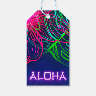 Elektrische Luau-Tropennacht Neon-Aloha-Party Geschenkanhänger