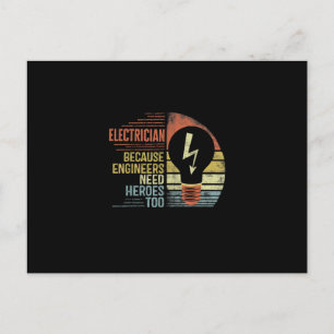 Elektrische Männer, weil Ingenieure auch Helden br Postkarte