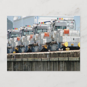 Elektrische "Maultiere", Pedro Miguel Locks, Panam Postkarte