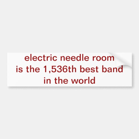 elektrische Nadel roomis das 1,536. beste Band in… Autoaufkleber (Vorne)