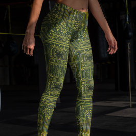 Elektrische Neon Gold Leggings - Cool