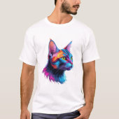 Elektrische Neonenkatze - Künstlerisches farbiges T-Shirt (Vorderseite)