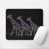 Elektrische Neongiraffen Mousepad (Mit Mouse)