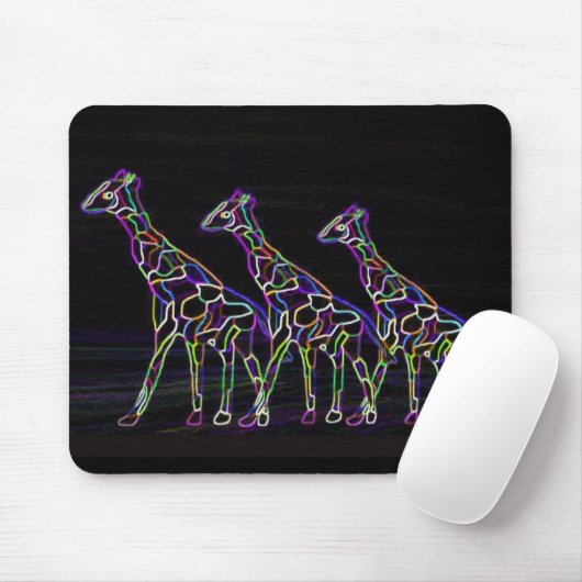 Elektrische Neongiraffen Mousepad (Mit Mouse)