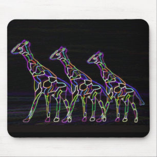 Elektrische Neongiraffen Mousepad