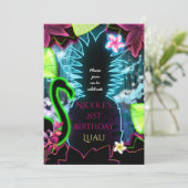 Elektrische Neonleuchten Ananas-Party Einladung (Stehend Vorderseite)