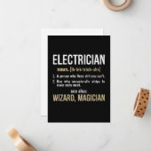 Elektrische Noun Definition Funny Lineman Geschenk Mitteilungskarte (Vorderseite/Rückseite Beispiel)