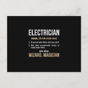 Elektrische Noun Definition Funny Lineman Geschenk Postkarte