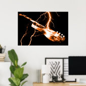 ELEKTRISCHE Orange Poster (Heimbüro)