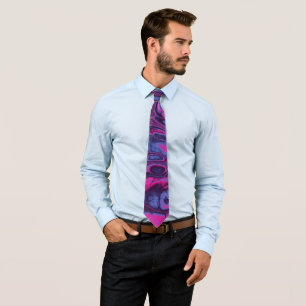 Elektrische Orchideen-Marmor-Traum Krawatte