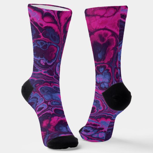 Elektrische Orchideen-Marmor-Traum Socken (Gewinkelt)