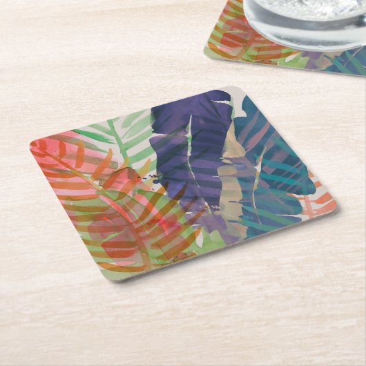 Elektrische Palmen Rechteckiger Pappuntersetzer (angewinkelt)