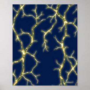 Elektrische Plasma-Energievorkommen: Goldenes Verz Poster