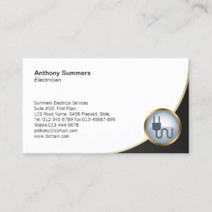 Elektrische Plug-Icon Electrician Business Card Visitenkarte