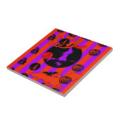 Elektrische Pop-Farben Halloween lila Hexenteile Fliese (Seite)