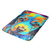 Elektrische Pop Kanine Art Badematte (Schrägansicht)