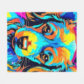 Elektrische Pop Kanine Art Fleecedecke (Vorderseite (Horizontal))