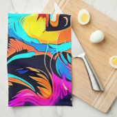 Elektrische Pop Kanine Art Geschirrtuch (Viertel Falte)