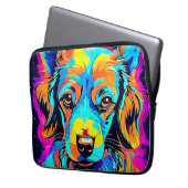 Elektrische Pop Kanine Art Laptopschutzhülle (Vorderseite Links)