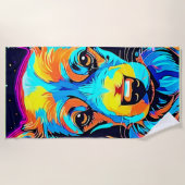 Elektrische Pop Kanine Art Strandtuch (Vorderseite)