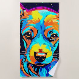 Elektrische Pop Kanine Art Strandtuch