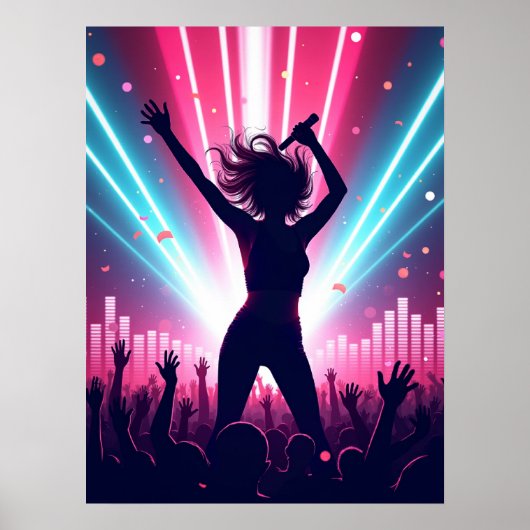 Elektrische Pop-Vibes Poster (Vorne)