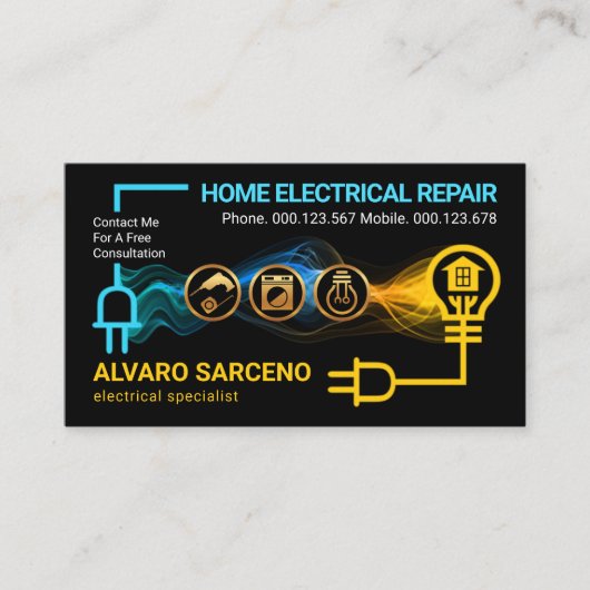 Elektrische Power Stromkreisleuchte Zuhause Visitenkarte (Vorderseite)