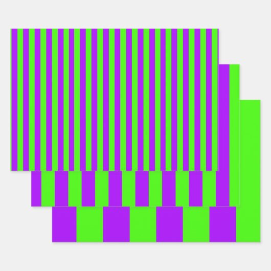 Elektrische Psychedelik Lila und Harlequin Green Geschenkpapier Set (Set)