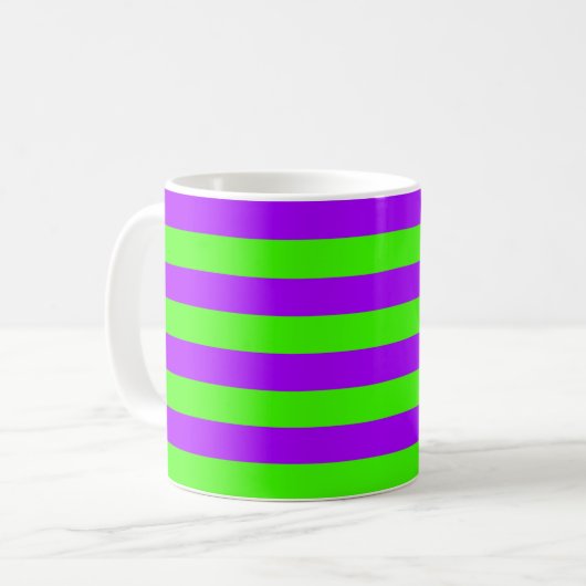 Elektrische Psychedelik Lila und Harlequin Green Kaffeetasse (Vorderseite Links)