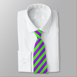Elektrische Psychedelik Lila und Harlequin Green Krawatte