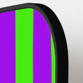 Elektrische Psychedelik Lila und Harlequin Green Pickleball Schläger (Linke Seite)