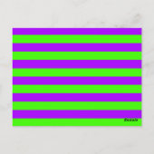 Elektrische Psychedelik Lila und Harlequin Green Postkarte (Rückseite)