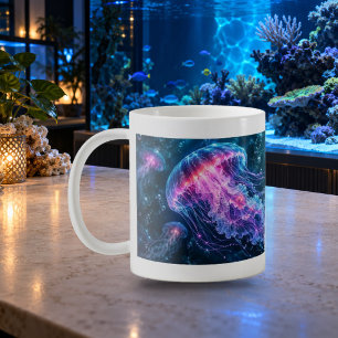 Elektrische Qualle Leuchtender Ozean Becher Kaffeetasse