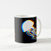 Elektrische Quallen EDM Raver Silhouette Kaffeetasse (VorderseiteRechts)