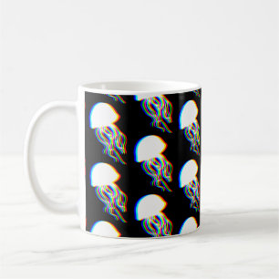 Elektrische Quallen-EDM-Silhouette Gemustert Kaffeetasse