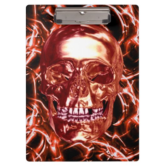 Elektrische Red Chrome Skull-Zwischenablage Klemmbrett (Vorderseite)