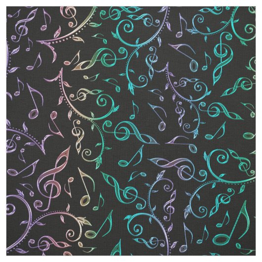 Elektrische Regenbogenanmerkungen und Clefs auf Stoff (Muster)