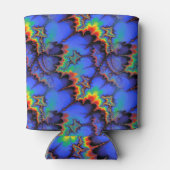 Elektrische Regenbogenwellen Fraktal Art Muster Dosenkühler (Rückseite)