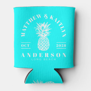 Elektrische Retro-Cyan-Tropische-Ananas-Hochzeit Dosenkühler