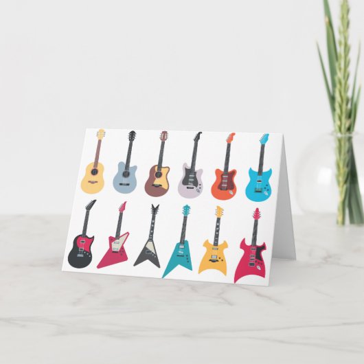 Elektrische Rockgitarre Dankeskarte (Vorderseite)